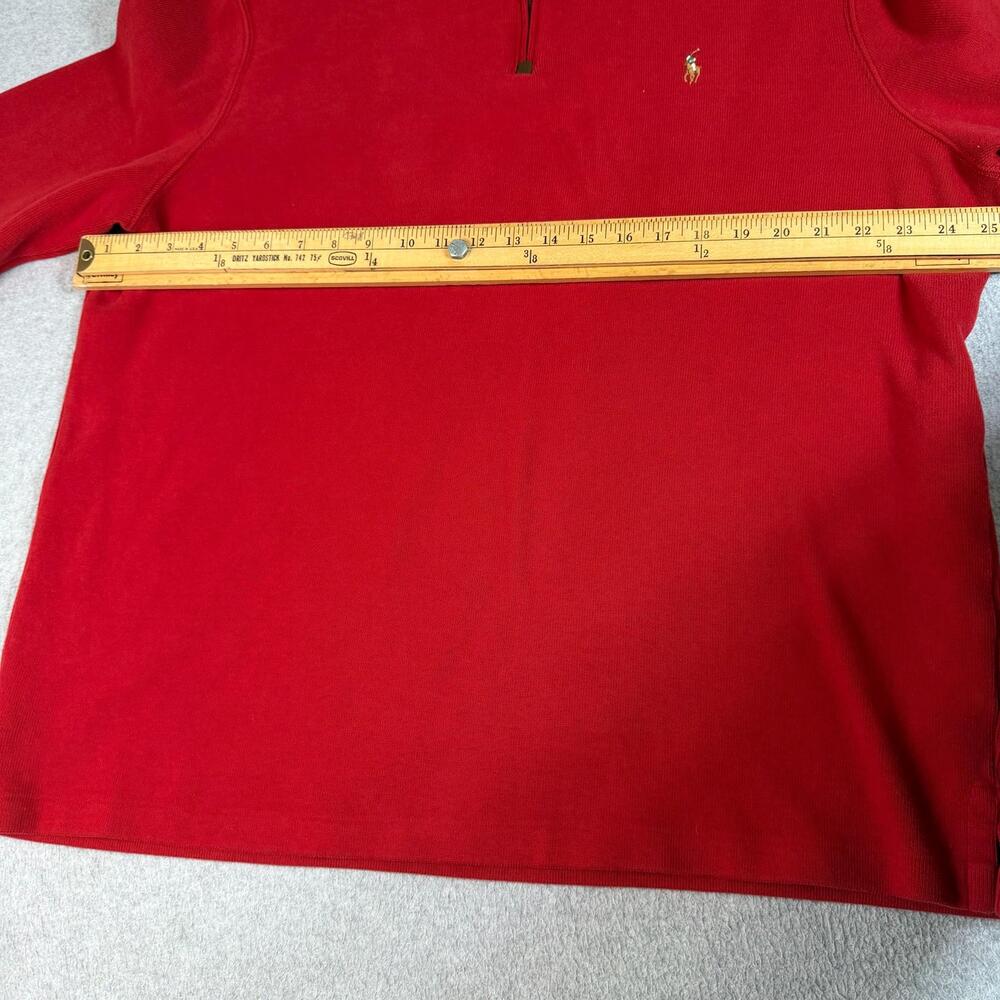 Polo Ralph Lauren Sweater Men 2XL Red 1/4 Zip Academia Heritage Quiet Luxury - Picture 7 of 10